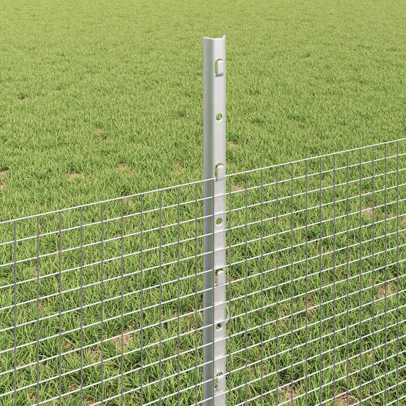 vidaXL Kerítés oszlopokkal Ezüst 0.5 x 100 m Acél
