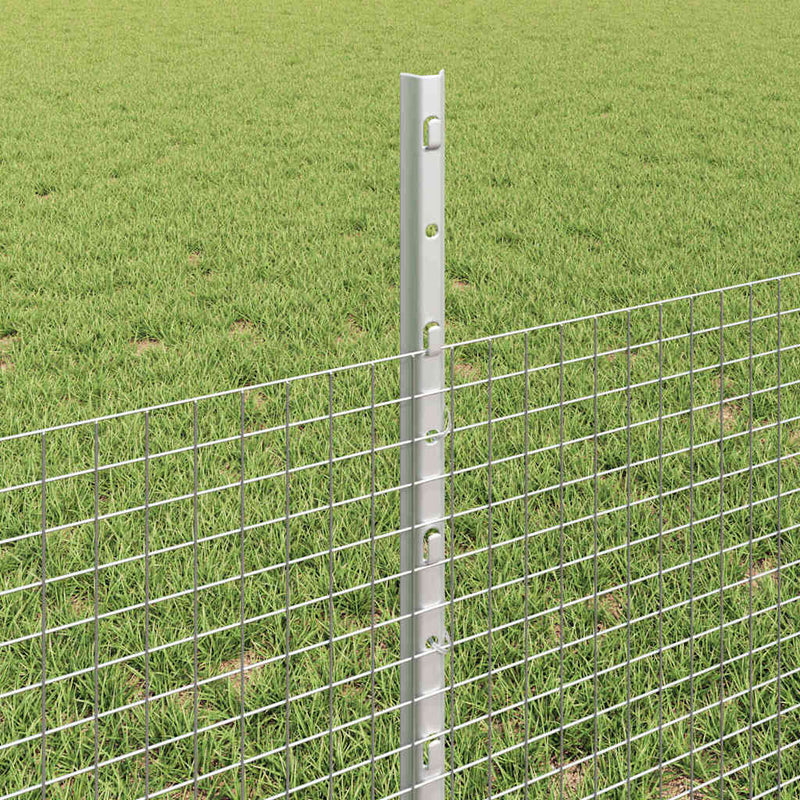 vidaXL Kerítés oszlopokkal Ezüst 0.5 x 100 m Acél