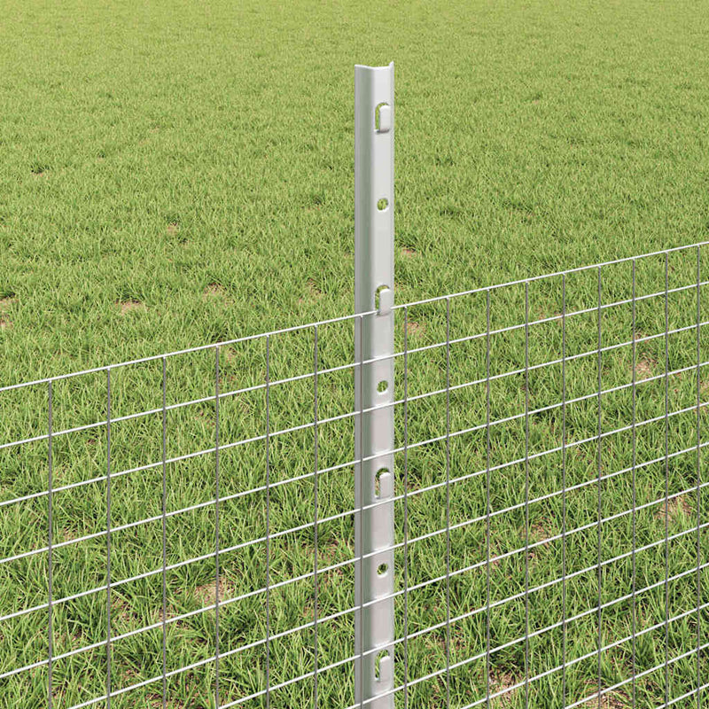vidaXL Kerítés oszlopokkal Ezüst 0.5 x 100 m Acél