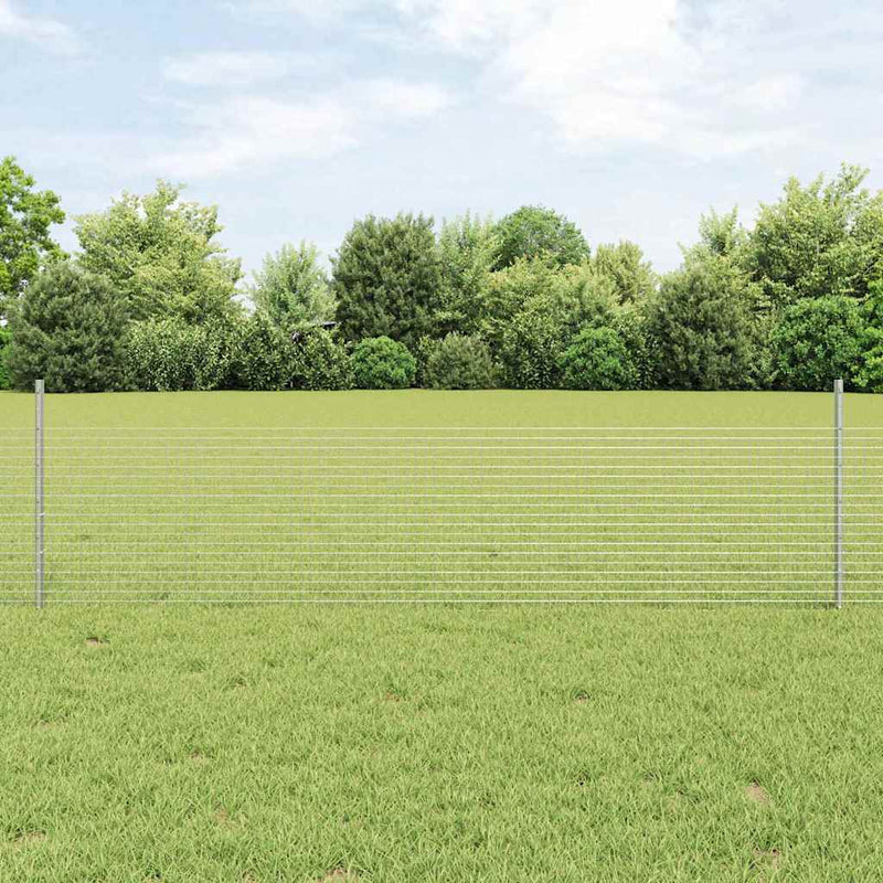 vidaXL Kerítés oszlopokkal Ezüst 0.5 x 100 m Acél
