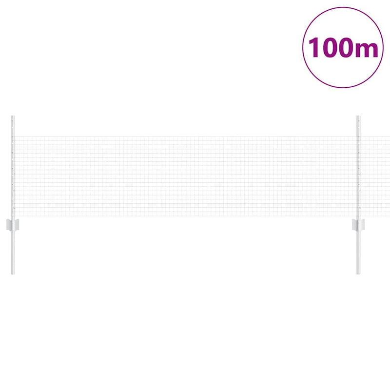 vidaXL Kerítés oszlopokkal Ezüst 0.5 x 100 m Acél