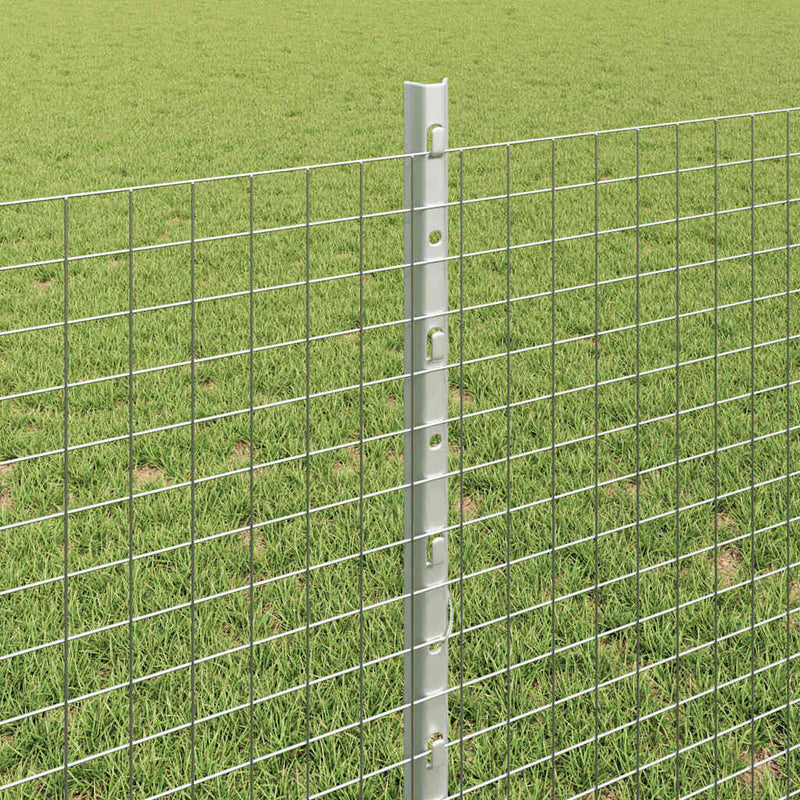 vidaXL Kerítés oszlopokkal Ezüst 0.8 x 100 m Acél