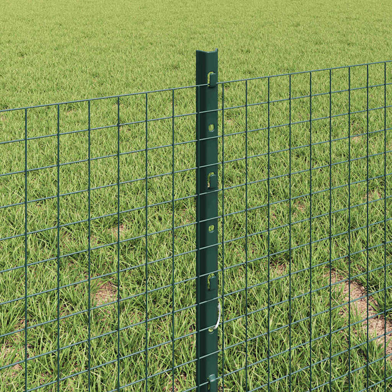 vidaXL Kerítés oszlopokkal Zöld 0,4 x 10 m Acél