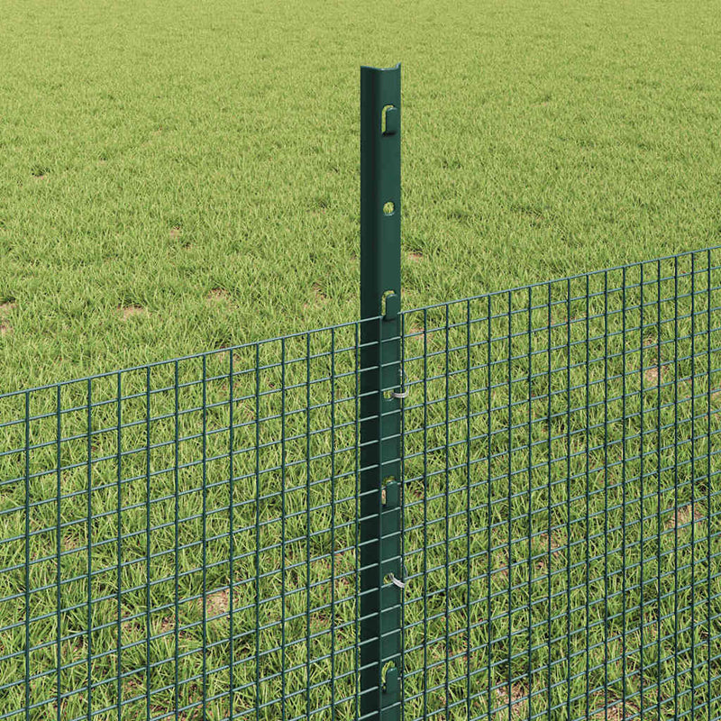 vidaXL Kerítés oszlopokkal Zöld 0.5 x 10 m Acél