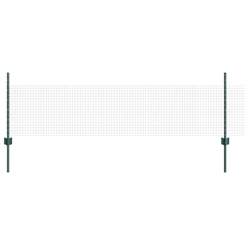 vidaXL Kerítés oszlopokkal Zöld 0.5 x 10 m Acél