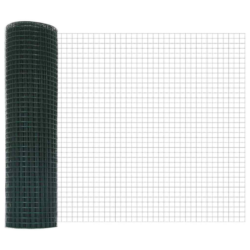 vidaXL Kerítés oszlopokkal Zöld 0.5 x 10 m Acél
