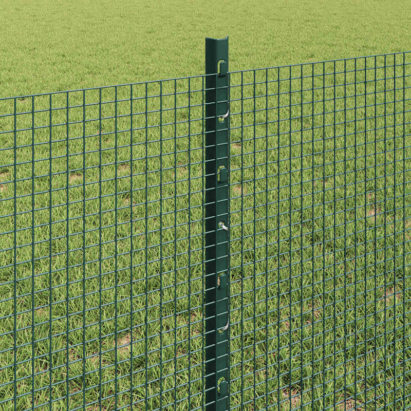 vidaXL Kerítés oszlopokkal Zöld 0,6 x 10 m Acél