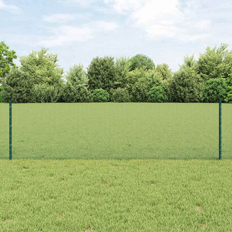 vidaXL Kerítés oszlopokkal Zöld 0,6 x 10 m Acél