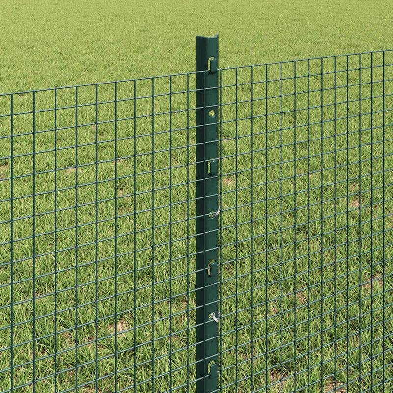 vidaXL Kerítés oszlopokkal Zöld 0,6 x 10 m Acél