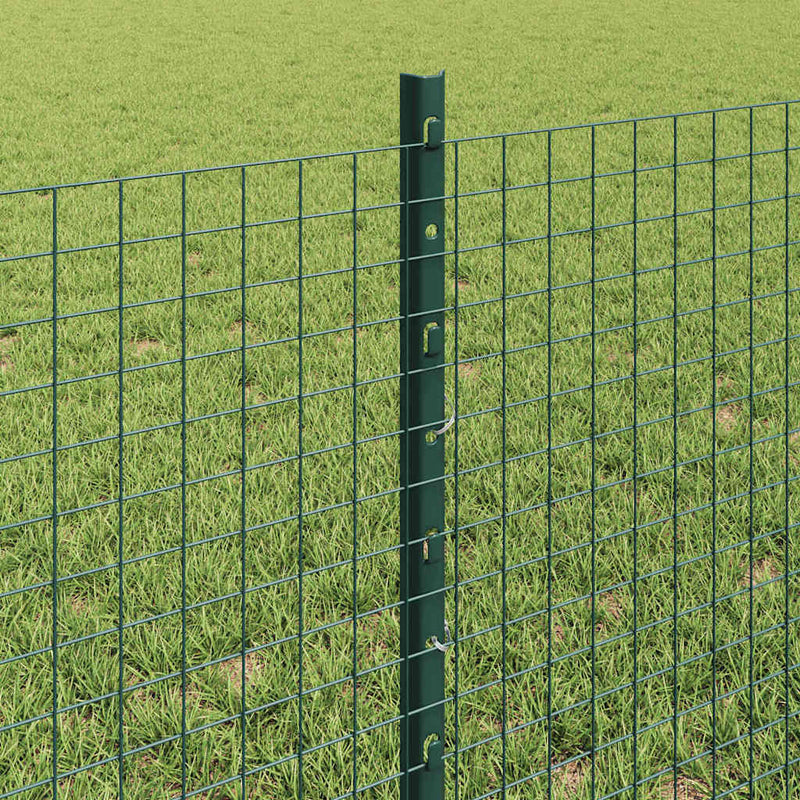 vidaXL Kerítés oszlopokkal Zöld 0,6 x 10 m Acél