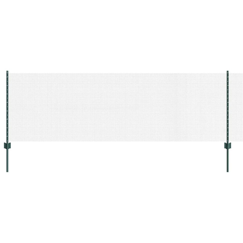 vidaXL Kerítés oszlopokkal Zöld 0.8 x 10 m Acél