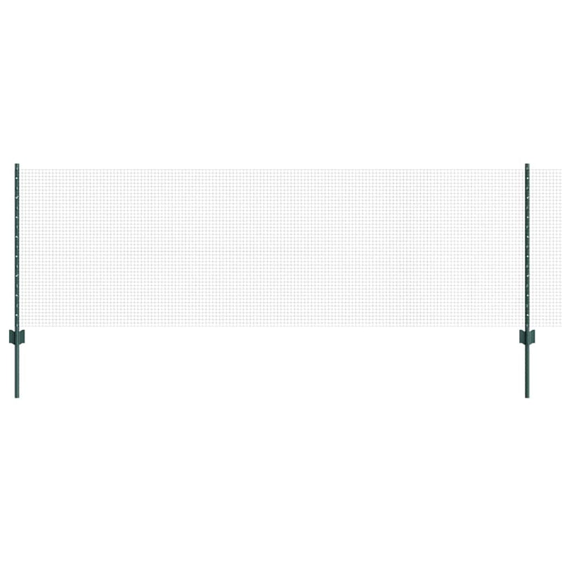 vidaXL Kerítés oszlopokkal Zöld 0.8 x 10 m Acél