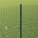 vidaXL Kerítés oszlopokkal Zöld 1 x 10 m Acél