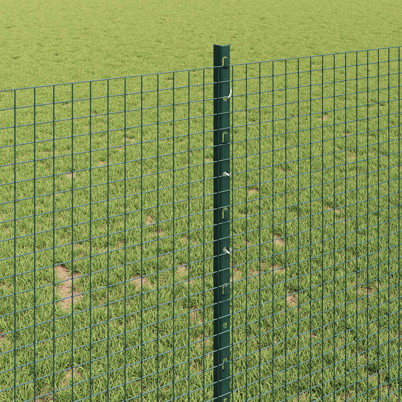 vidaXL Kerítés oszlopokkal Zöld 1 x 10 m Acél