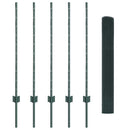 vidaXL Kerítés oszlopokkal Zöld 1 x 10 m Acél