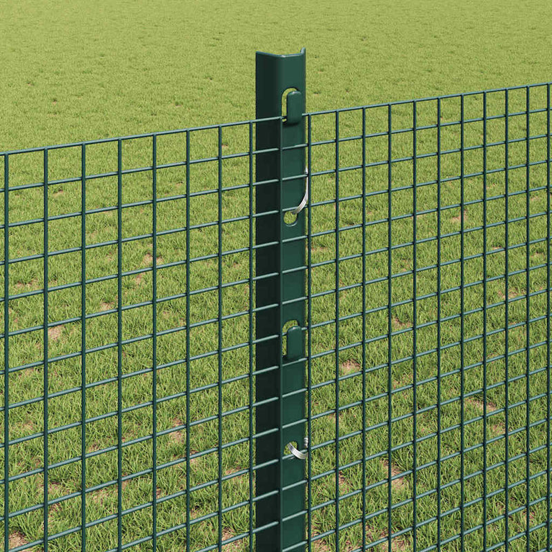 vidaXL Kerítés oszlopokkal Zöld 1.2 x 10 m Acél