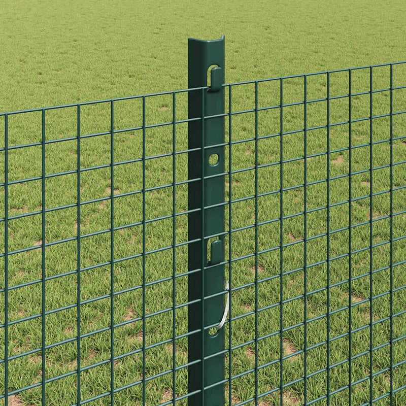 vidaXL Kerítés oszlopokkal Zöld 1.2 x 10 m Acél