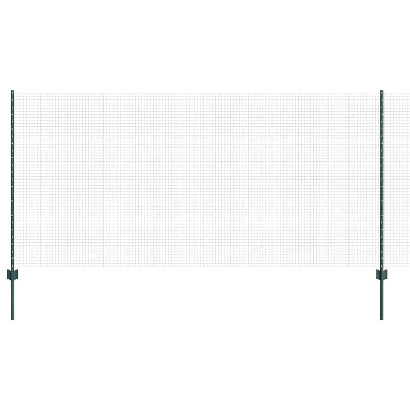 vidaXL Kerítés oszlopokkal Zöld 1.2 x 10 m Acél