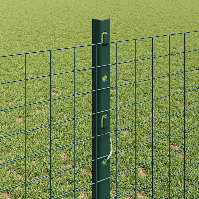 vidaXL Kerítés oszlopokkal Zöld 1.2 x 10 m Acél