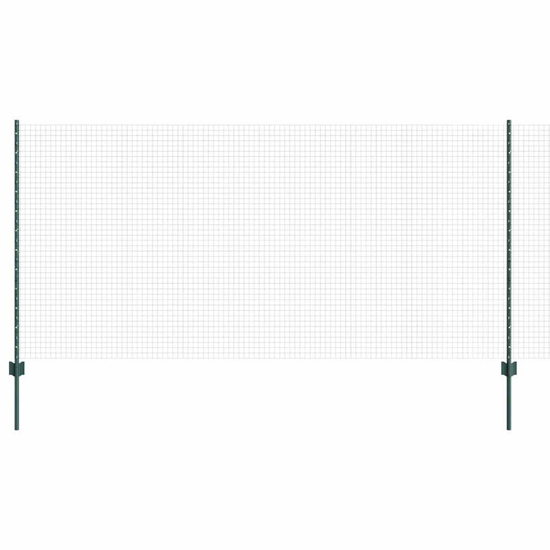 vidaXL Kerítés oszlopokkal Zöld 1.2 x 10 m Acél