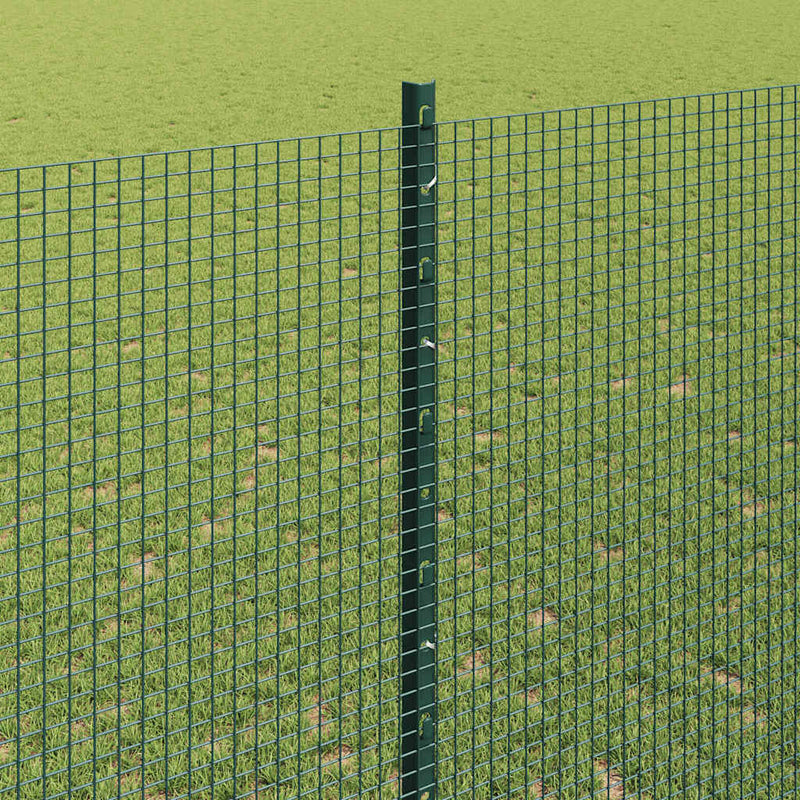 vidaXL Kerítés oszlopokkal Zöld 1.4 x 10 m Acél