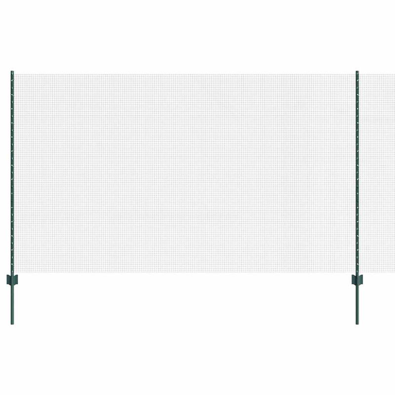 vidaXL Kerítés oszlopokkal Zöld 1.4 x 10 m Acél