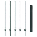 vidaXL Kerítés oszlopokkal Zöld 1.4 x 10 m Acél