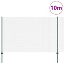 vidaXL Kerítés oszlopokkal Zöld 1.5 x 10 m Acél