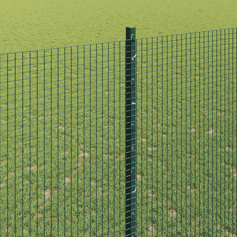vidaXL Kerítés oszlopokkal Zöld 1.6 x 10 m Acél