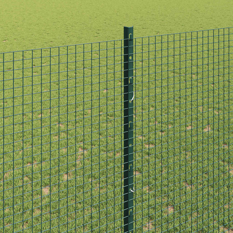 vidaXL Kerítés oszlopokkal Zöld 1.6 x 10 m Acél