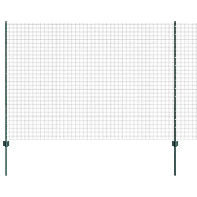 vidaXL Kerítés oszlopokkal Zöld 1.6 x 10 m Acél