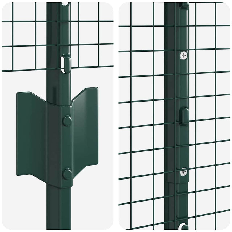 vidaXL Kerítés oszlopokkal Zöld 1.6 x 10 m Acél