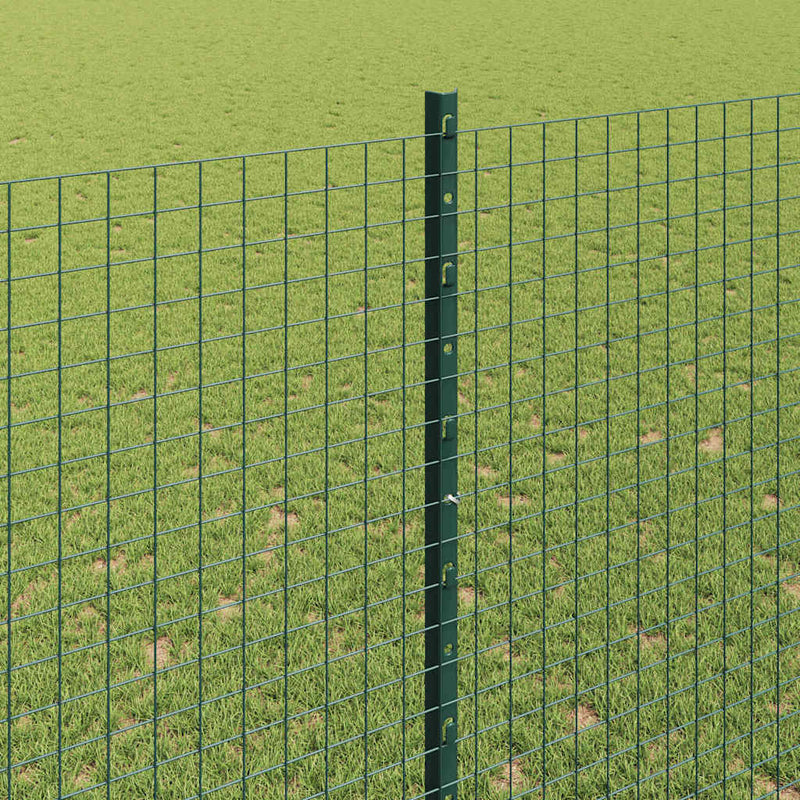 vidaXL Kerítés oszlopokkal Zöld 1.6 x 10 m Acél