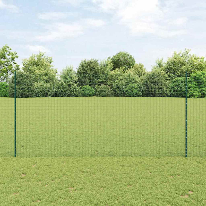 vidaXL Kerítés oszlopokkal Zöld 1.6 x 10 m Acél