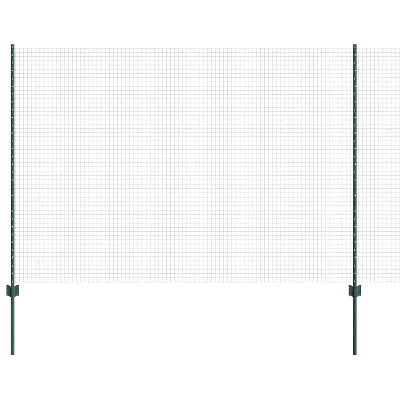 vidaXL Kerítés oszlopokkal Zöld 1.6 x 10 m Acél