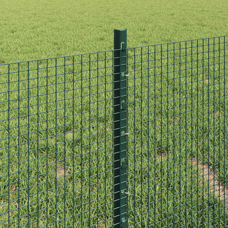 vidaXL Kerítés oszlopokkal Zöld 0,4 x 25 m Acél