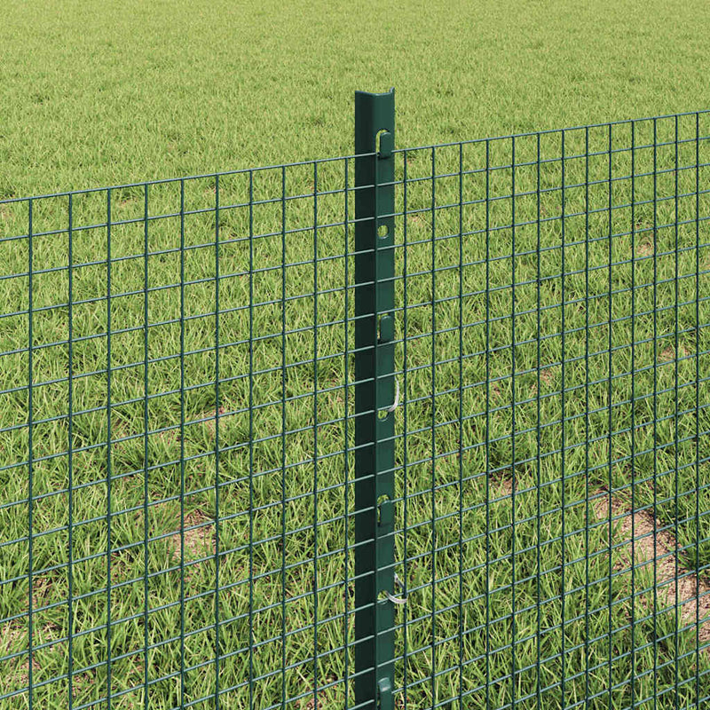vidaXL Kerítés oszlopokkal Zöld 0,4 x 25 m Acél