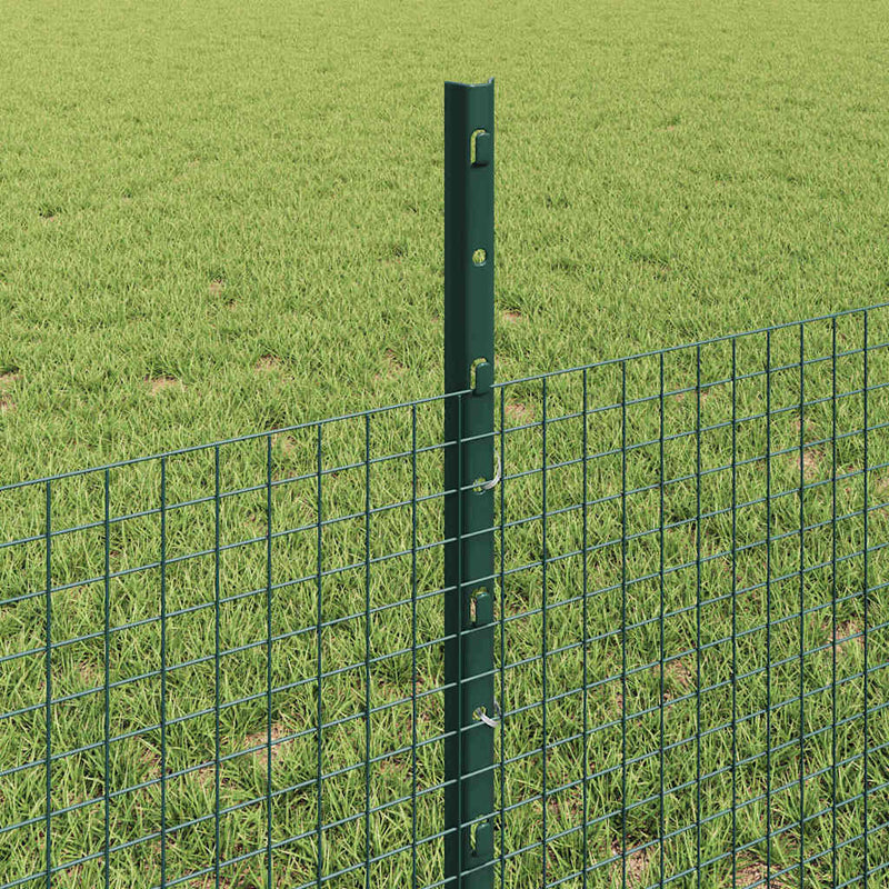 vidaXL Kerítés oszlopokkal Zöld 0.5 x 25 m Acél