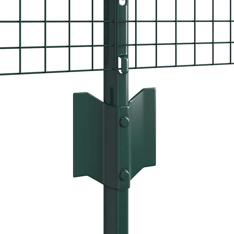 vidaXL Kerítés oszlopokkal Zöld 0.5 x 25 m Acél