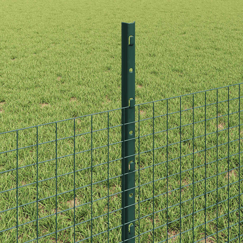 vidaXL Kerítés oszlopokkal Zöld 0.5 x 25 m Acél