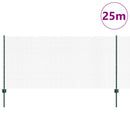 vidaXL Kerítés oszlopokkal Zöld 1 x 25 m Acél