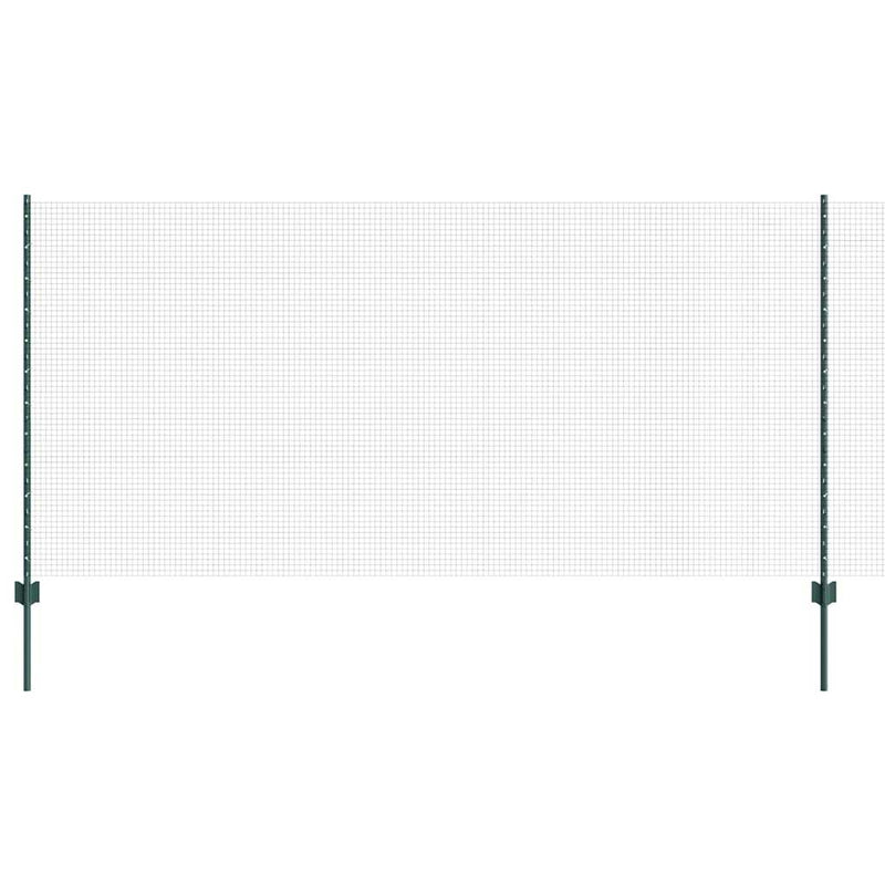 vidaXL Kerítés oszlopokkal Zöld 1.2 x 25 m Acél