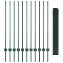 vidaXL Kerítés oszlopokkal Zöld 1.2 x 25 m Acél