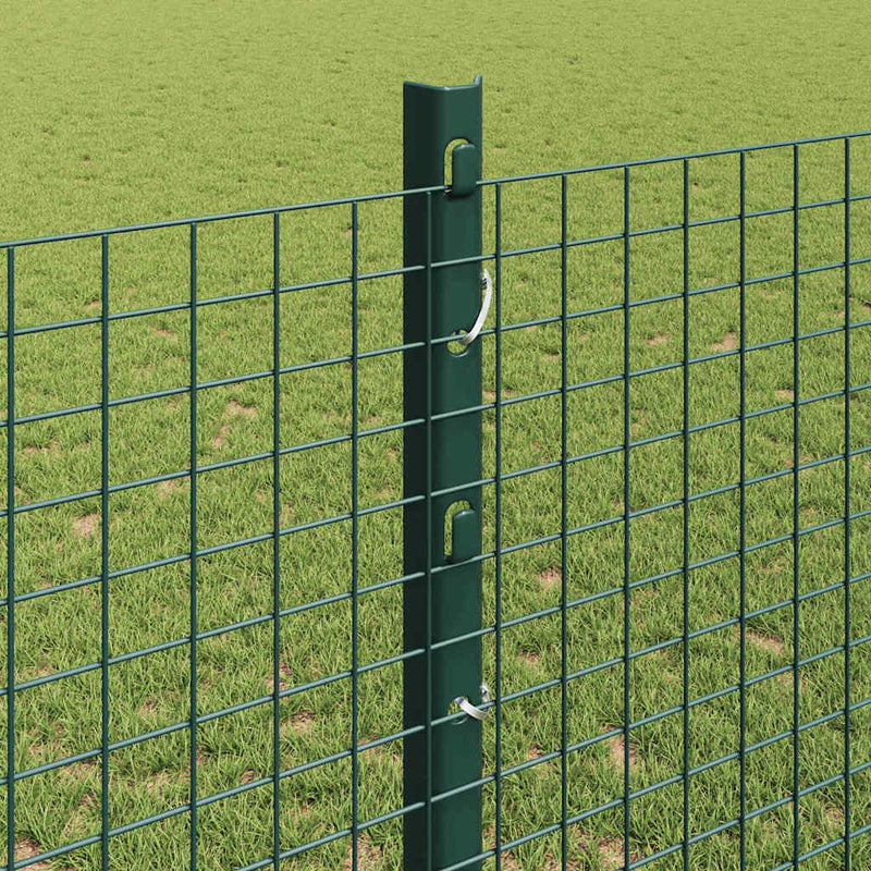 vidaXL Kerítés oszlopokkal Zöld 1.2 x 25 m Acél