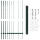vidaXL Kerítés oszlopokkal Zöld 1.4 x 25 m Acél
