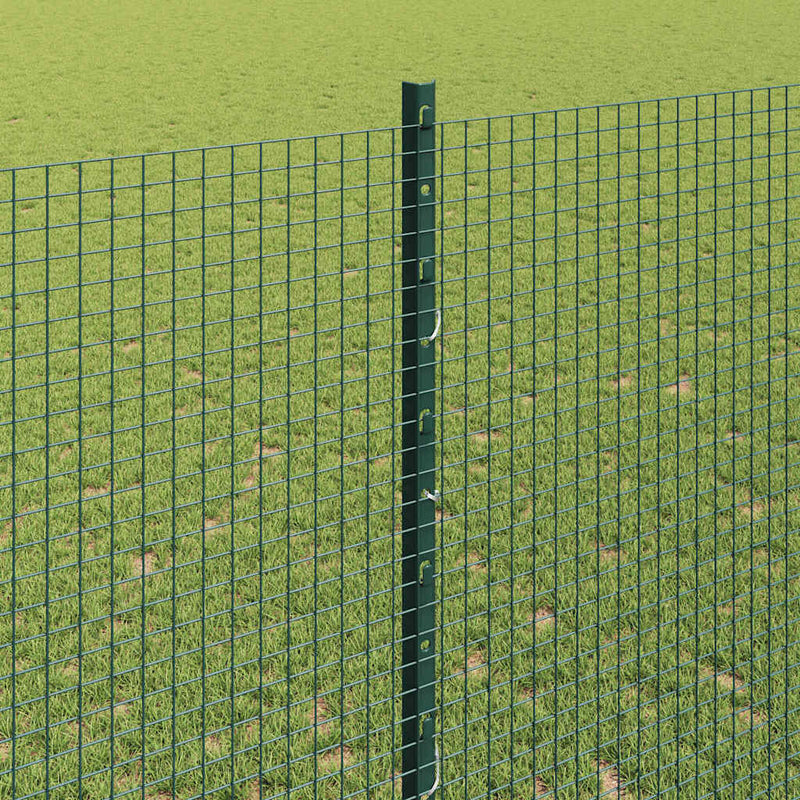 vidaXL Kerítés oszlopokkal Zöld 1.4 x 25 m Acél