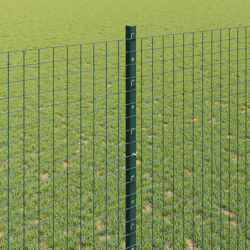 vidaXL Kerítés oszlopokkal Zöld 1.4 x 25 m Acél