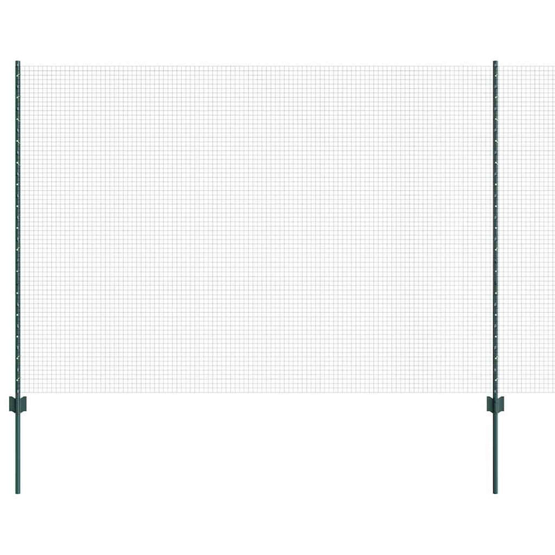 vidaXL Kerítés oszlopokkal Zöld 1.5 x 25 m Acél