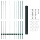 vidaXL Kerítés oszlopokkal Zöld 1.6 x 25 m Acél