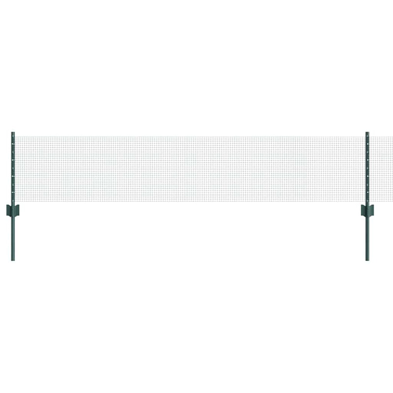 vidaXL Kerítés oszlopokkal Zöld 0.4 x 50 m Acél